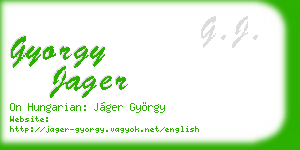 gyorgy jager business card
